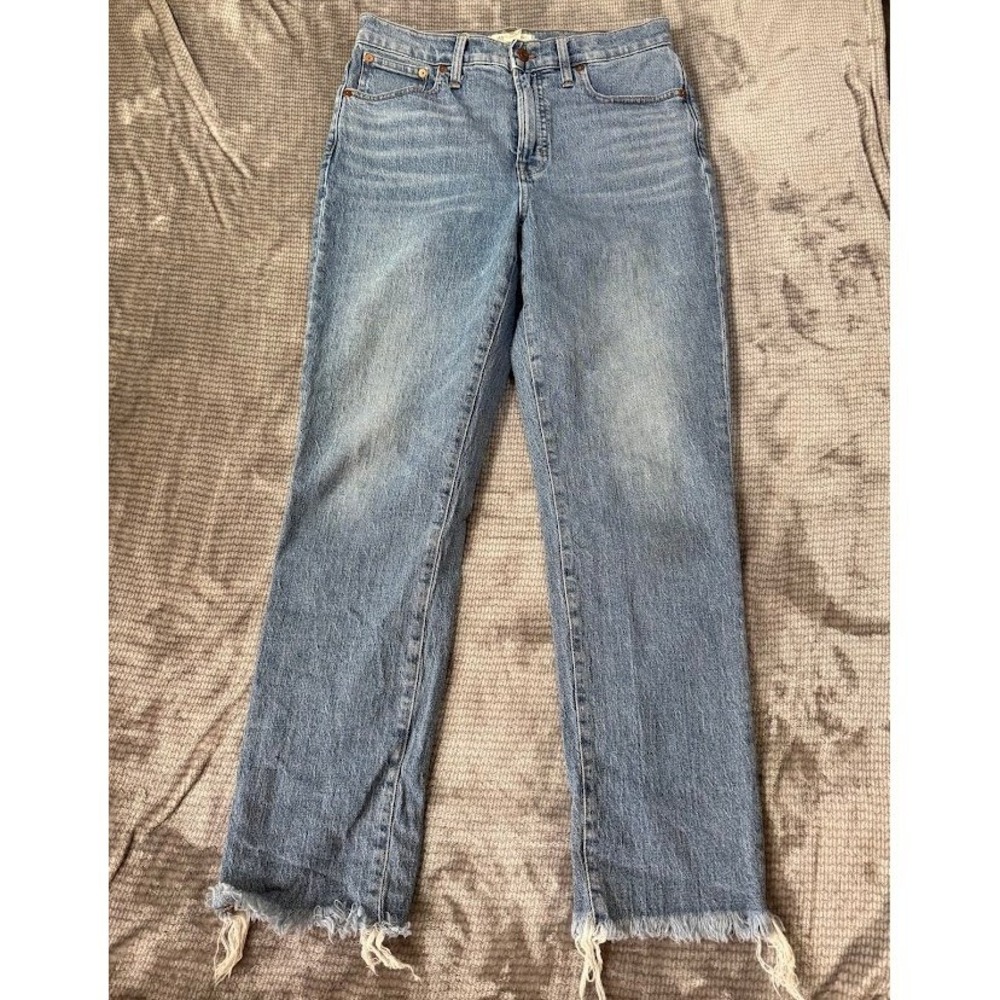 Madewell The Perfect Vintage Jean Light Wash Raw Hem High Rise Straight 29X29